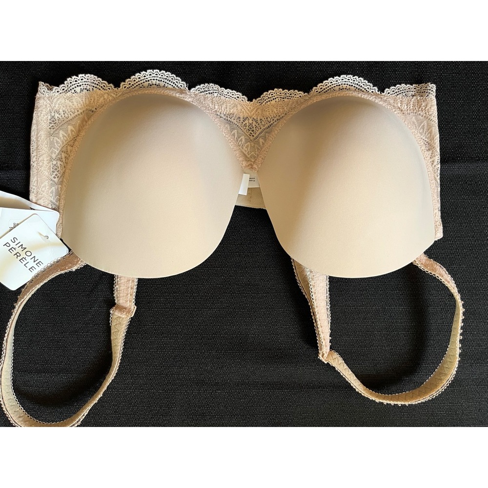 Simone Perele BRA 38D karma plunge multi position strap pale sand lace trim NWT - Picture 8 of 8